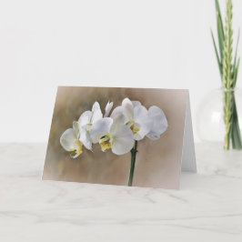 Witte Orchideeën Bloemen Art Note Kaart