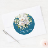 Witte Orchideeën Bloemen Bloemen Huwelijk Ronde Sticker (Envelop)