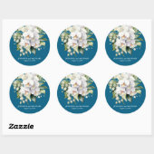 Witte Orchideeën Bloemen Bloemen Huwelijk Ronde Sticker (Vel)