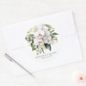 Witte Orchideeën Bloemen Bloemen Huwelijk Ronde Sticker (Envelop)