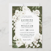 Witte Orchideeën Bloemen Rustieke Chic QR Code Tro Kaart (Voorkant)