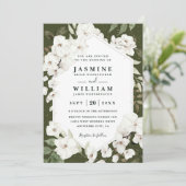 Witte Orchideeën Bloemen Rustieke Chic QR Code Tro Kaart (Staand voorkant)