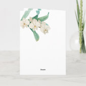 Witte Orchideeën Bloemige Huwelijksvolgorde Programma (Achterkant)