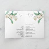 Witte Orchideeën Bloemige Huwelijksvolgorde Programma (Binnen)