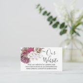 Witte Orchideeën Bordeaux Bloemige Trouwdag Informatiekaartje (Staand voorkant)