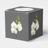 Witte orchideeën bruiloft dank u bedankdoosjes (Voorkant Zijde)