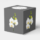 Witte orchideeën bruiloft dank u bedankdoosjes (Achterkant)