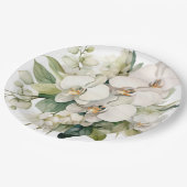 Witte orchideeën bruiloft papieren bordje (Gekanteld)