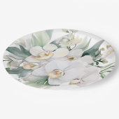 Witte orchideeën bruiloft papieren bordje (Gekanteld)