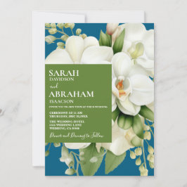 Witte Orchideeën bruiloft uitnodiging