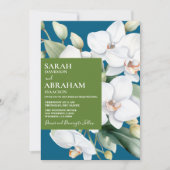 Witte Orchideeën bruiloft uitnodiging (Voorkant)