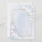 Witte orchideeën Dusty Blue Waterverf Vrijgezellen Kaart (Achterkant)