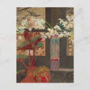 Witte orchideeën en een pioen   Leon Wyczółkowski Briefkaart