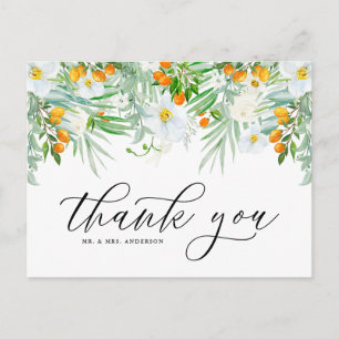 Witte orchideeën en kumquat Tropische Dank Je Wel Briefkaart