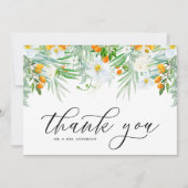 Witte orchideeën en kumquatbloemguirlande Tropisch Bedankkaart (Voorkant)