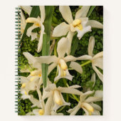 Witte Orchideeën en Maidenhair Varens Bloemen Notitieboek (Voorkant)
