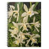 Witte orchideeën en varens Bloemen Notitieboek (Voorkant)