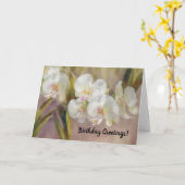 Witte Orchideeën Flower Art Verjaardag Kaart (Gele Bloem)