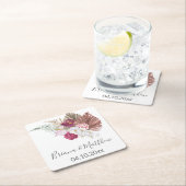 Witte Orchideeën Gedroogde Palm Bourgondië Bloemen Kartonnen Onderzetters (Insitu)