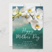 Witte Orchideeën Gelukkig Moederdag Kaart (Voorkant)