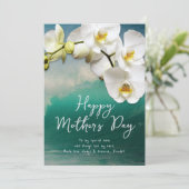 Witte Orchideeën Gelukkig Moederdag Kaart (Staand voorkant)