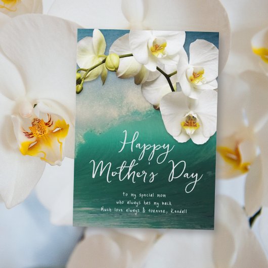 Witte Orchideeën Gelukkig Moederdag Kaart