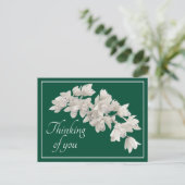 Witte orchideeën Groene achtergrond Bedenk je Briefkaart (Staand voorkant)