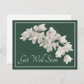 Witte orchideeën groene achtergrond beterschap briefkaart (Voorkant / Achterkant)