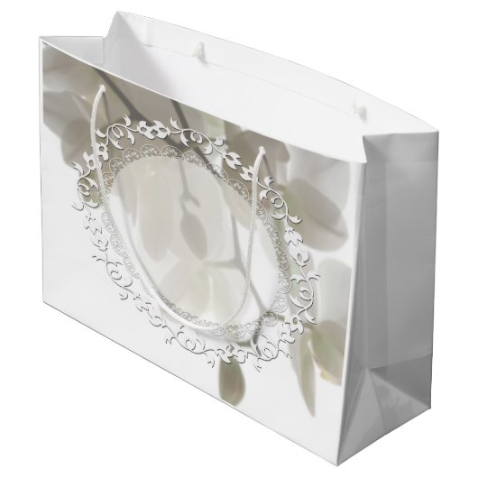Witte orchideeën groot cadeauzakje (Achterkant Gekanteld)