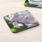 Witte orchideeën harde plastic onderzetters (Linkerzijde)