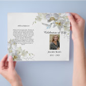 Witte Orchideeën Kolibrie Roukaart Flyer (Hand)