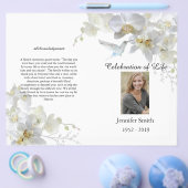 Witte Orchideeën Kolibrie Roukaart Flyer (Enkel)