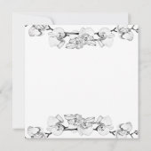 Witte orchideeën kunst schets moderne romantische  kaart (Achterkant)