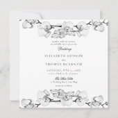 Witte orchideeën kunst schets moderne romantische  kaart (Voorkant)