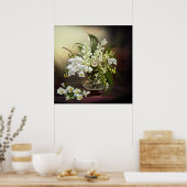 Witte Orchideeën Lelietje-van-dalen Mooie Boeket Poster (Keuken)