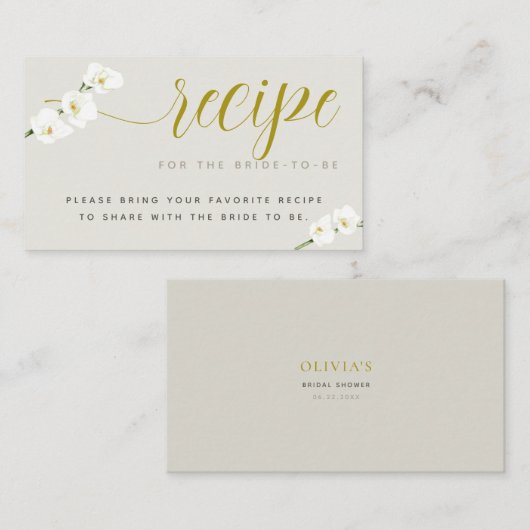 Witte Orchideeën Modern Vrijgezellenfeest Bring Re Informatiekaartje (Voorkant / Achterkant)