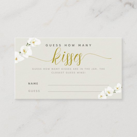 Witte orchideeën moderne chique hoeveel kussen spe plaatskaartje (Voorkant)