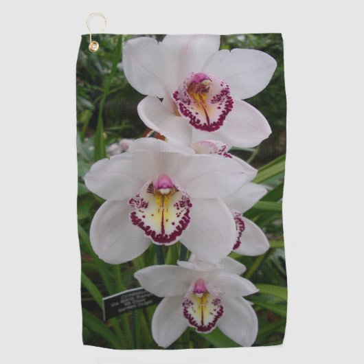 Witte orchideeën mooie tropische bloemen golfhanddoek (Voorkant)