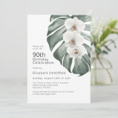Witte orchideeën op de 90e verjaardag van de Monst Kaart (Staand voorkant)