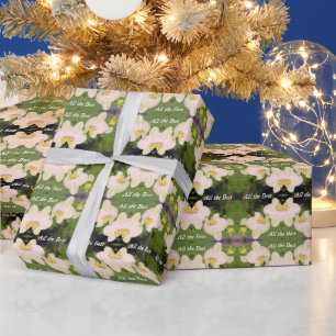 Witte Orchideeën op een groene achtergrond Cadeaupapier