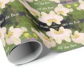 Witte Orchideeën op een groene achtergrond Cadeaupapier (Rol Hoek)
