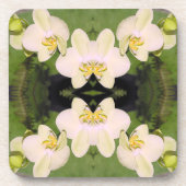 Witte orchideeën op een groene achtergrond onderzetter (Voorkant)