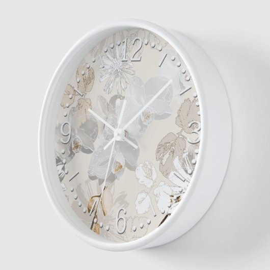 Witte orchideeën op een lichte crème   (Hoek)