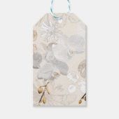 Witte orchideeën op een lichte crème cadeaulabel (Voorkant)