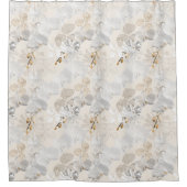 Witte orchideeën op een lichte crème  douchegordijn (Voorkant)