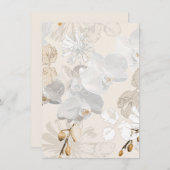 Witte orchideeën op een lichte crème feestdagenkaart (Voorkant / Achterkant)