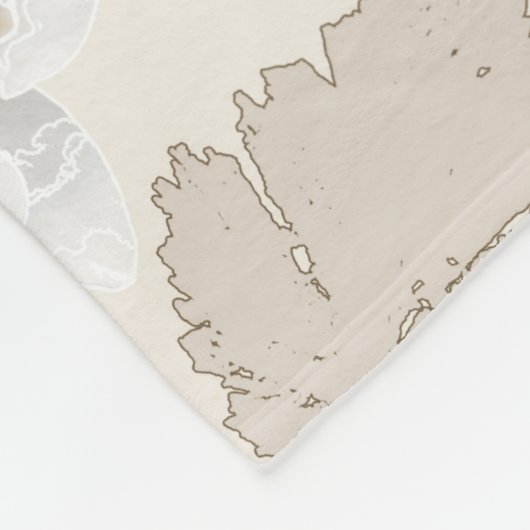 Witte orchideeën op een lichte crème fleece deken (Hoek)