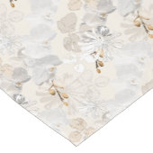 Witte orchideeën op een lichte crème  korte tafelloper (Hoek)