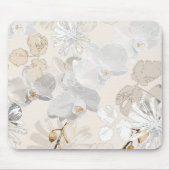 Witte orchideeën op een lichte crème muismat (Voorkant)