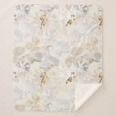 Witte orchideeën op een lichte crème sherpa deken (Voorkant)